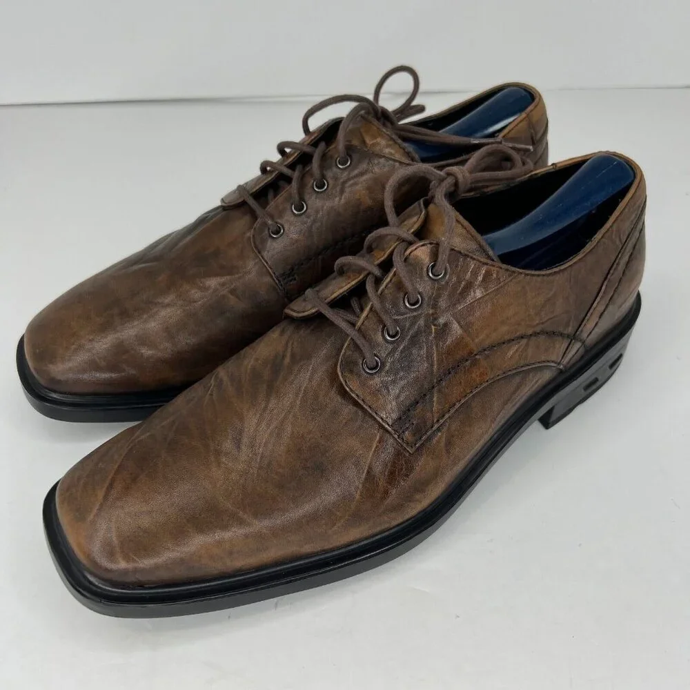 Rockport Mens APM12218 Brown Soft Leather Lace Up Plain Toe Size 9M Oxford Shoes